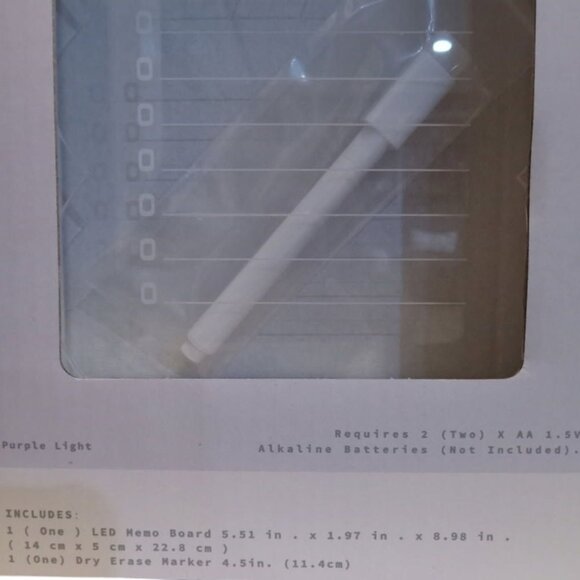 NIB Purple Light Up Led Memo Board W/dry erase marker - Picture 3 of 5